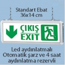 Işıklı Acil Çıkış Tabelası (Çıkış - Exit)