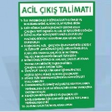 Acil Çıkış Talimatı - Uyarı Levhaları